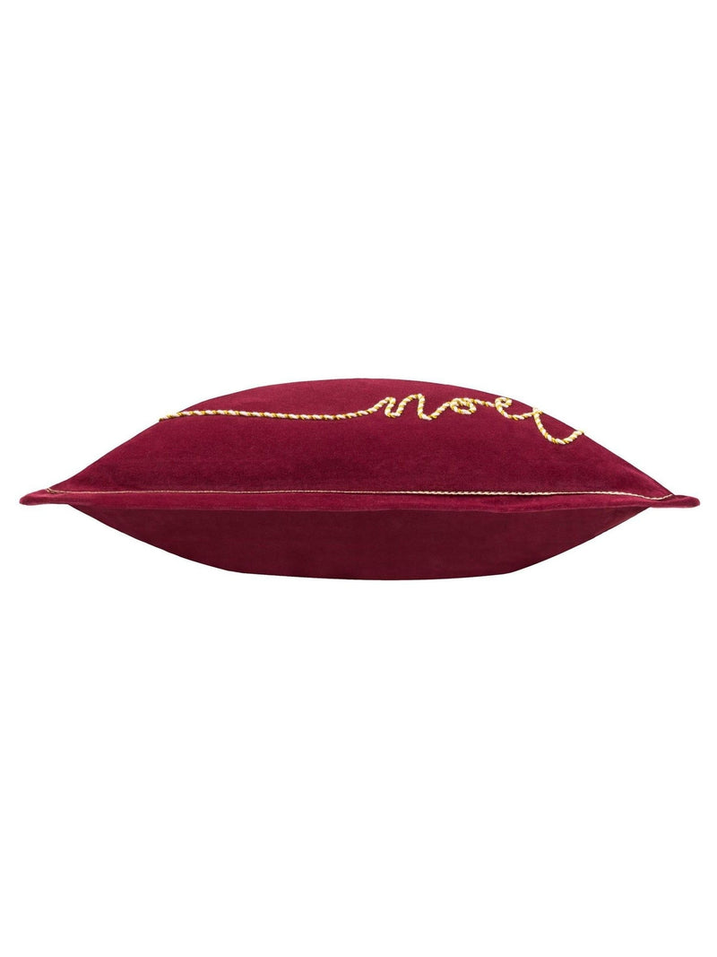 Paoletti red Christmas cushion with Noel embroidery 60x40cm - British product