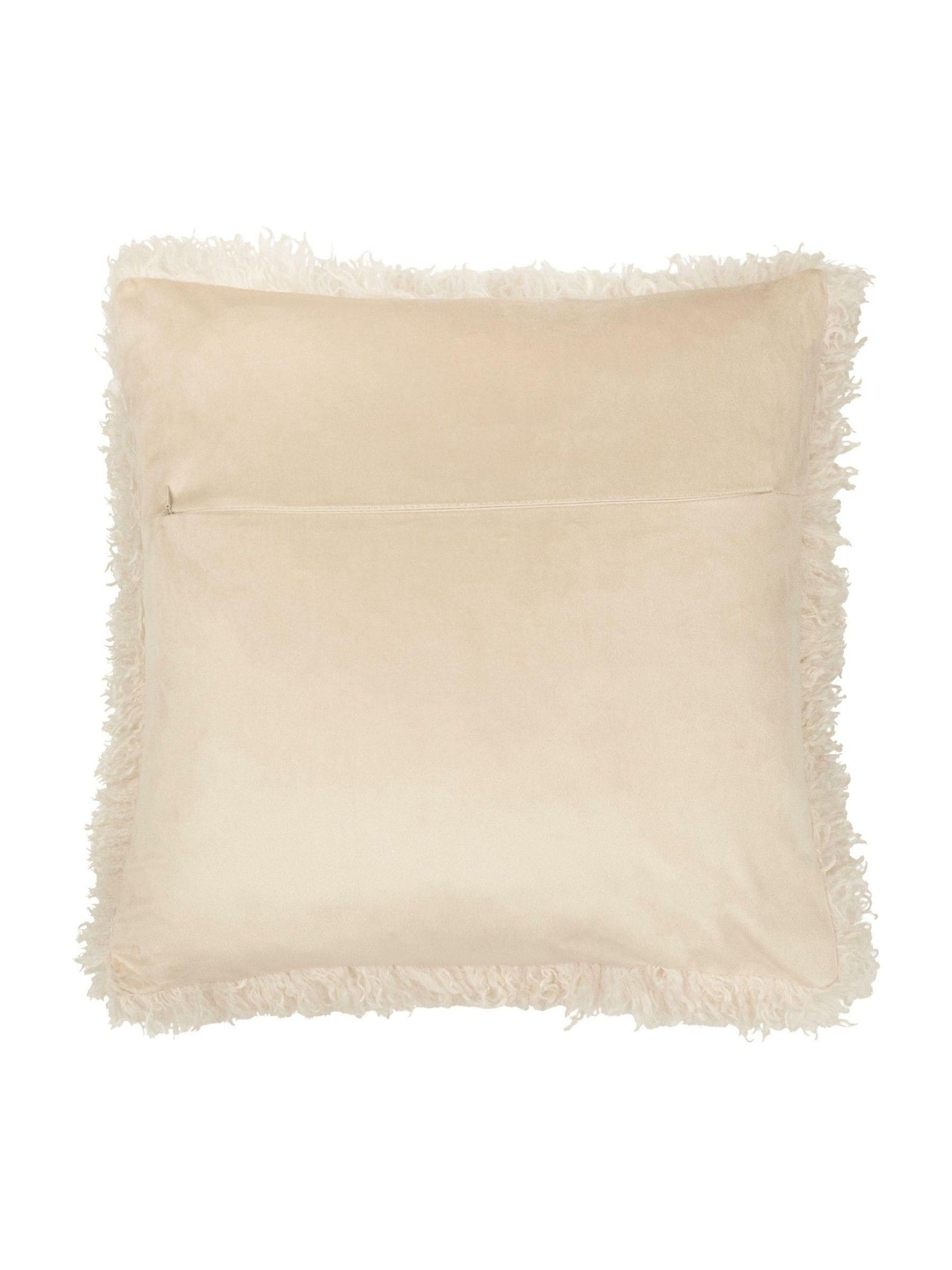 Furn natural beige faux fur cushion, imported from the UK
