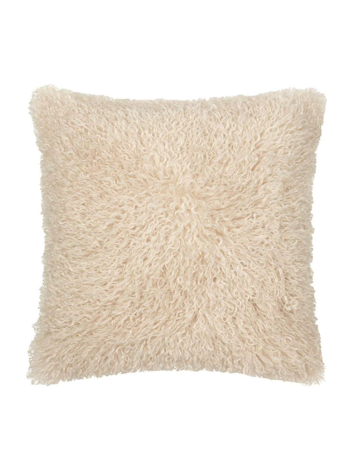 Furn natural beige faux fur cushion, imported from the UK