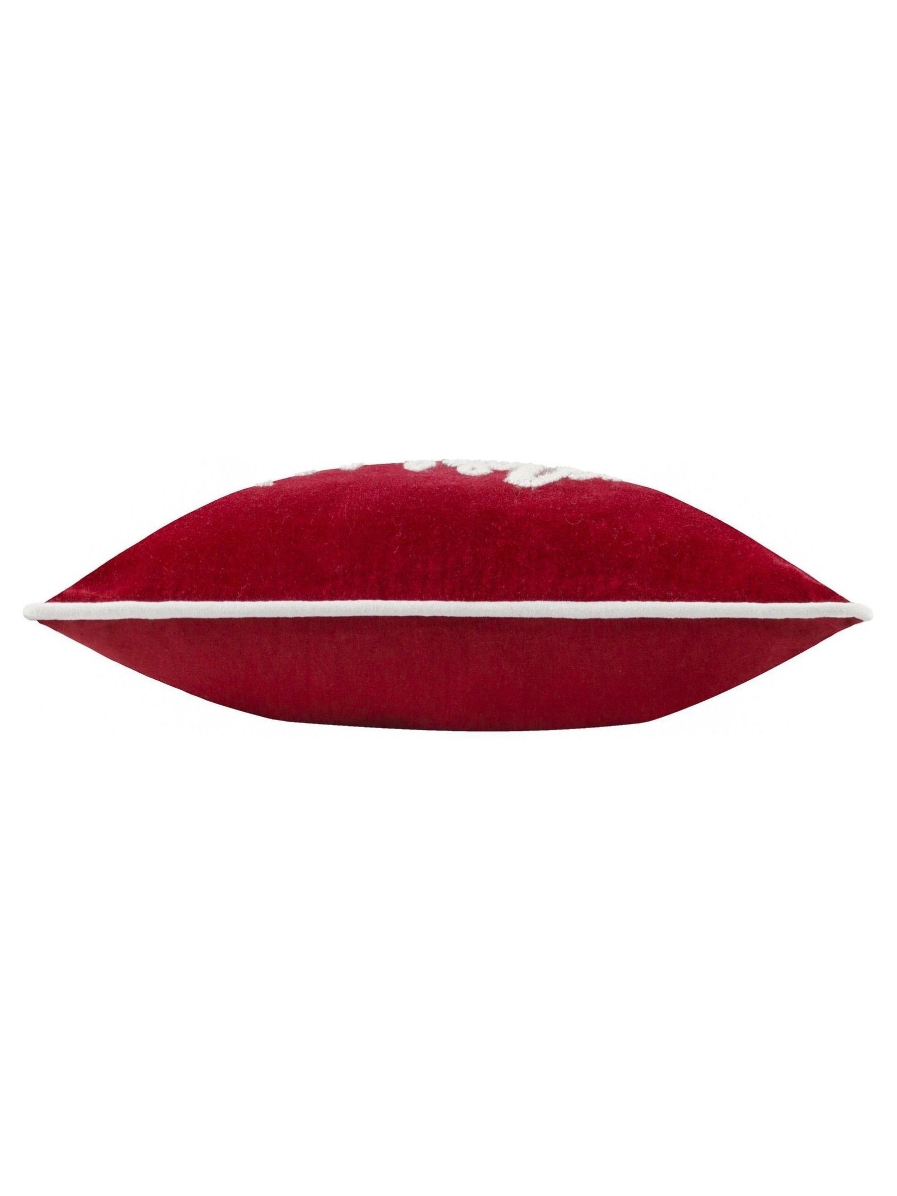 Paoletti red Christmas embroidered cushion 50cm, imported from the UK