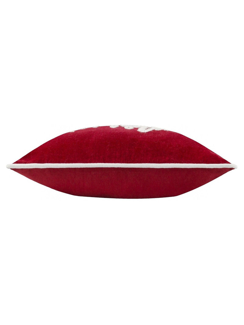 Paoletti red Christmas embroidered cushion 50cm, imported from the UK