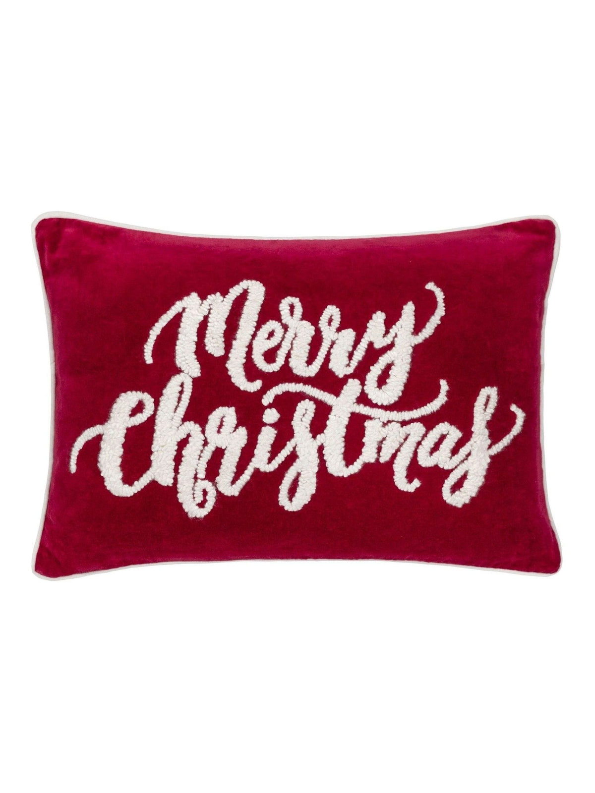 Paoletti red Christmas embroidered cushion 50cm, imported from the UK