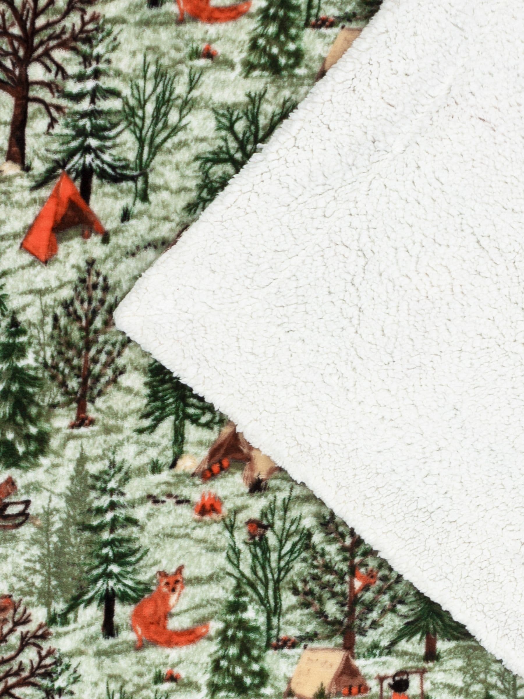 Furn Sherpa Fleece Throw Lodge Wood 150x130cm - British product