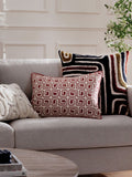 HÖEM black geometric piped cushion 50x35cm (British brand)