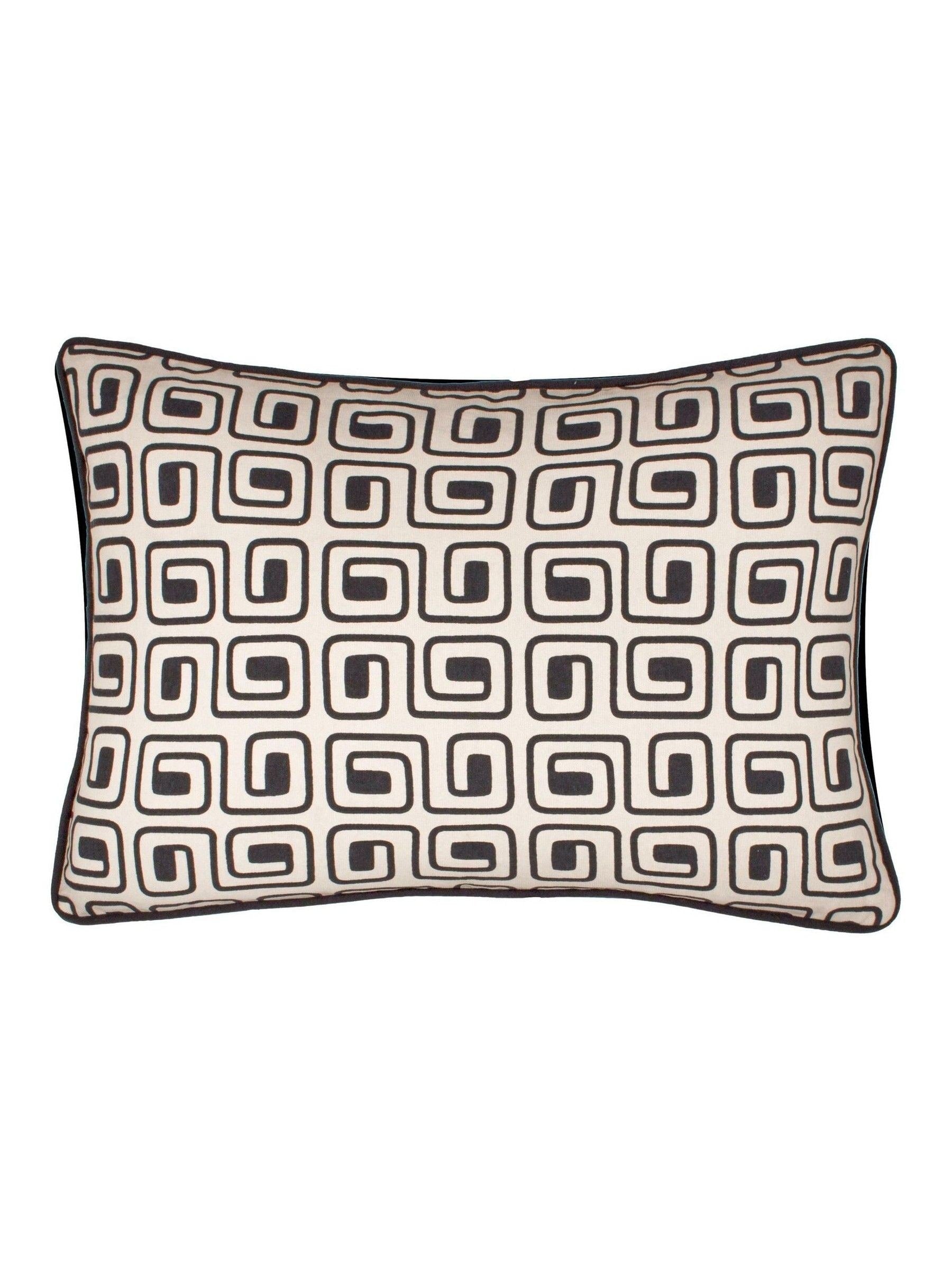 HÖEM black geometric piped cushion 50x35cm (British brand)