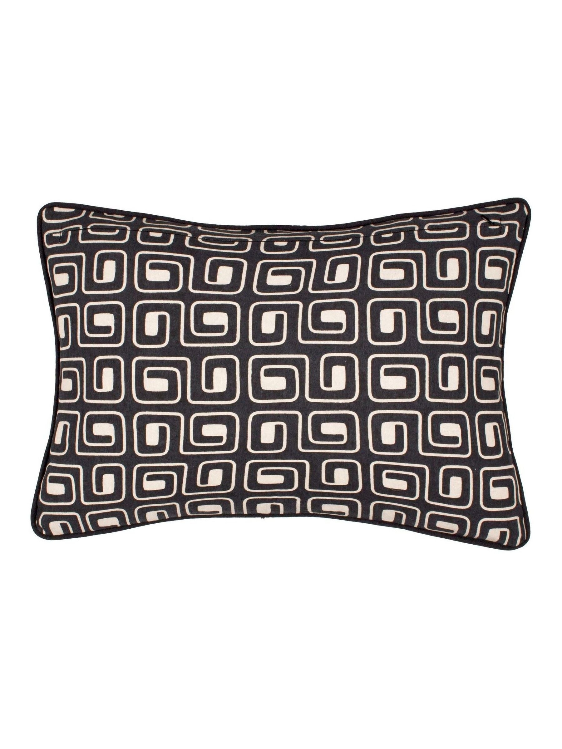 HÖEM black geometric piped cushion 50x35cm (British brand)
