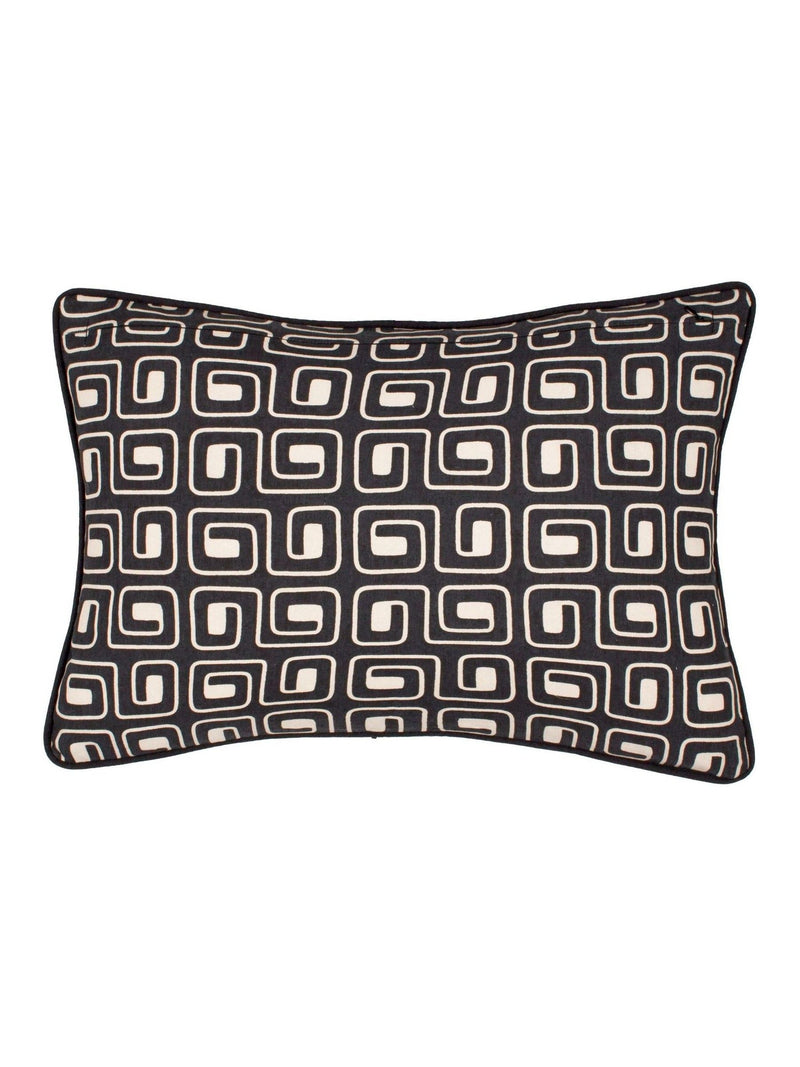 HÖEM black geometric piped cushion 50x35cm (British brand)