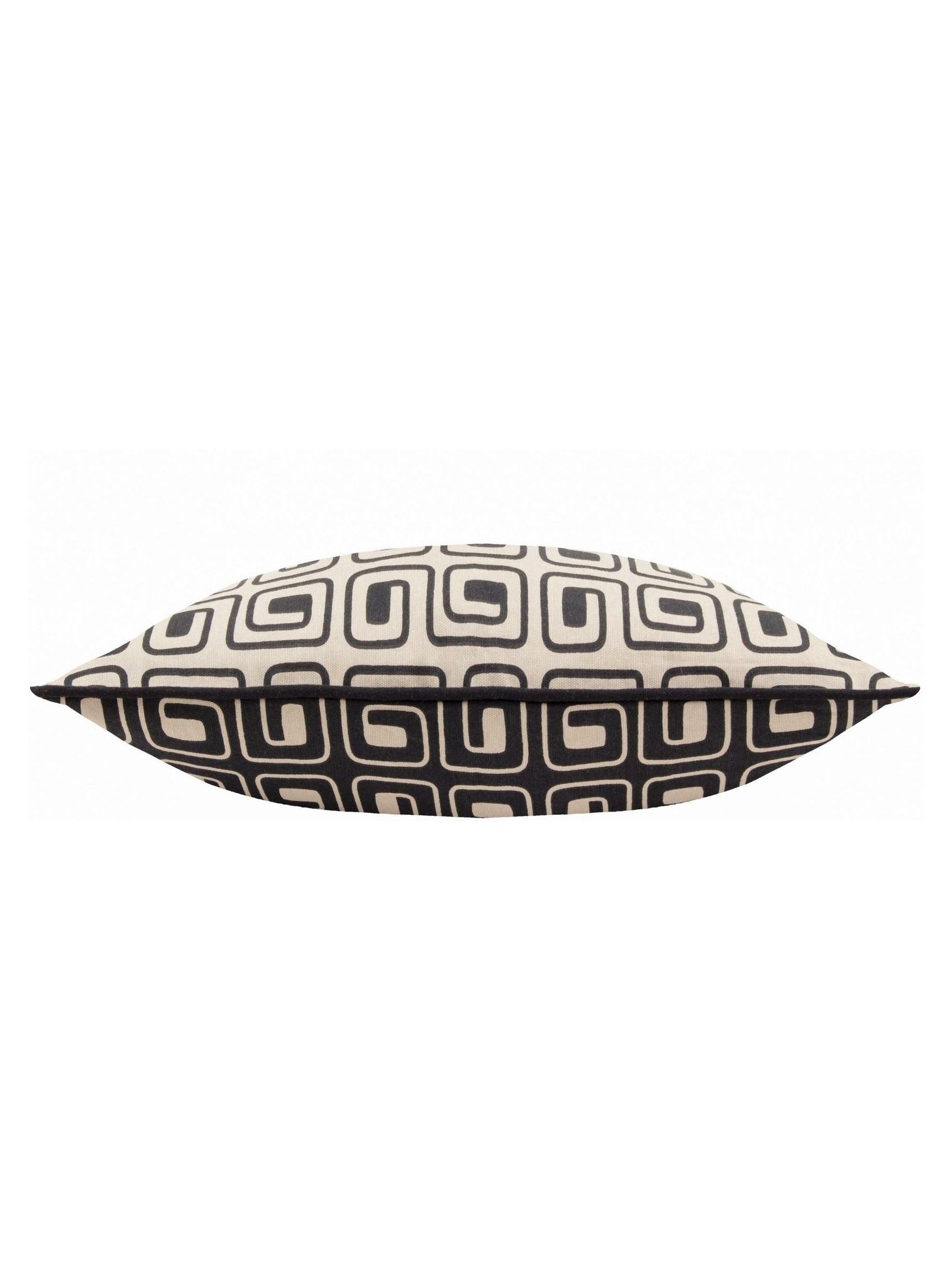 HÖEM black geometric piped cushion 50x35cm (British brand)