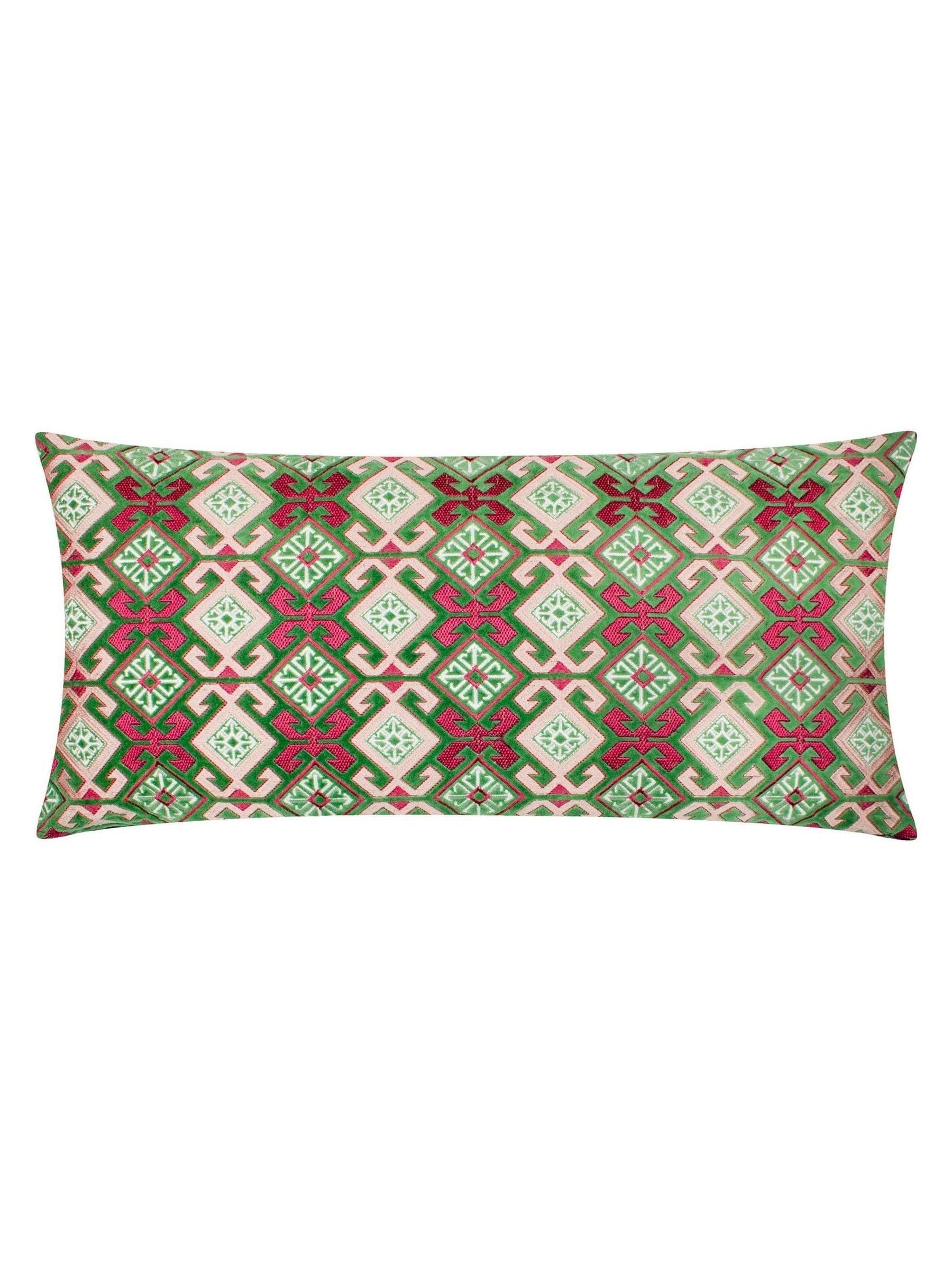 Paoletti Laurel embroidered geometric cushion 60x30cm (British brand)