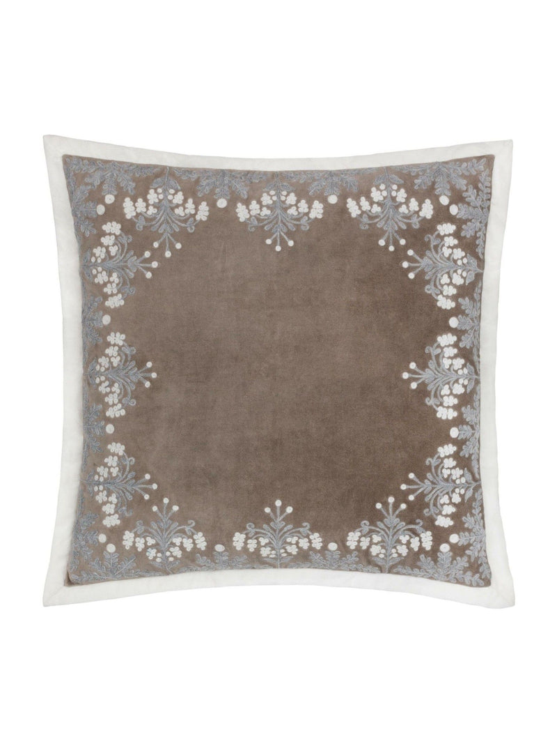 Paoletti Red Winter Bloom Floral Print Embroidered 100% Cotton Cushion
