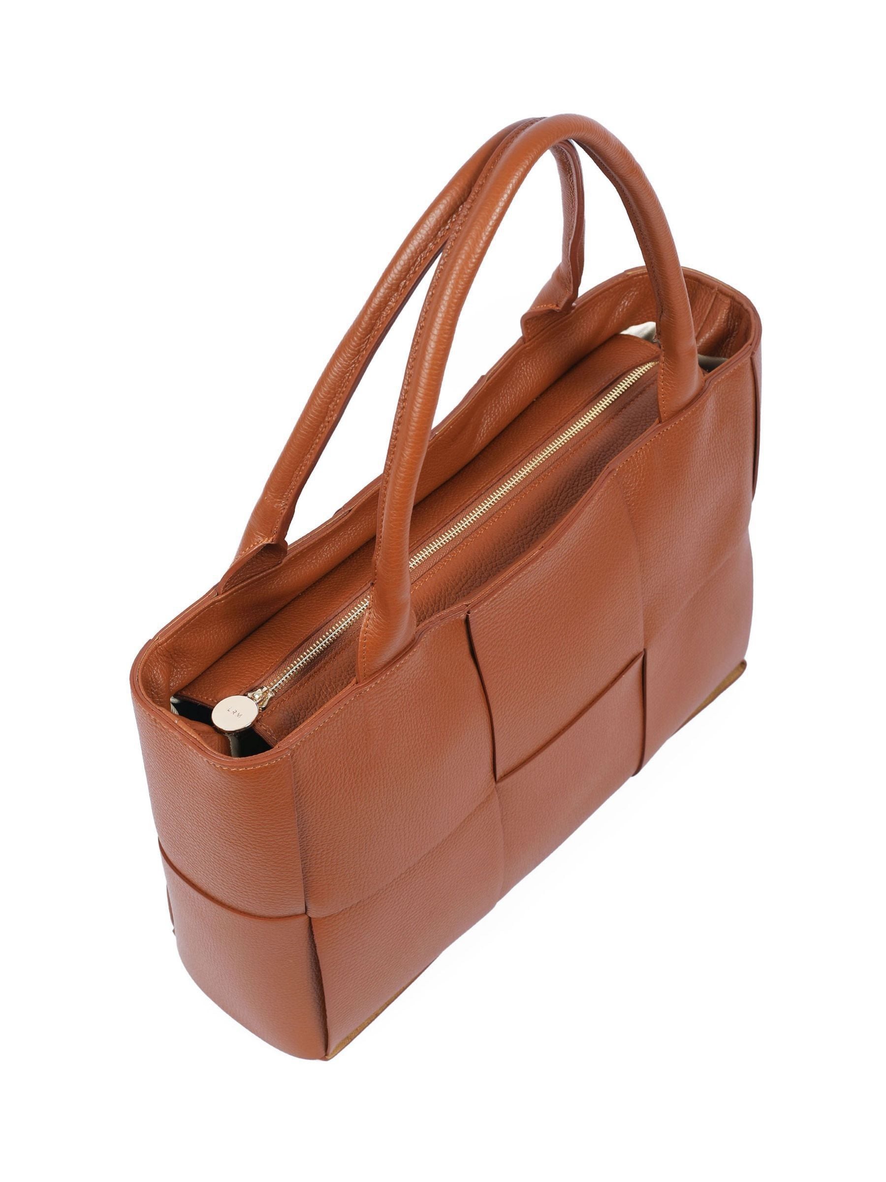 LRM Goods personalised leather Lettie tote bag, imported from the UK