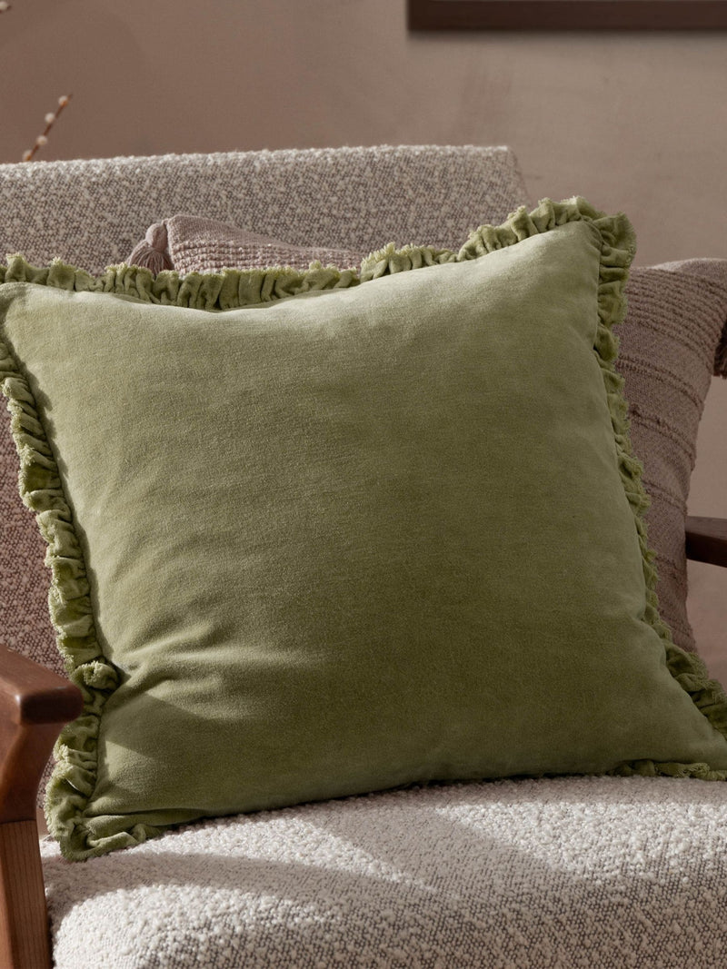 Yard Sage Bertie Washed Cotton Velvet Cushion