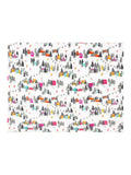 Furn Snow Aspen fleece throw featuring a snowy ski scene (British brand)