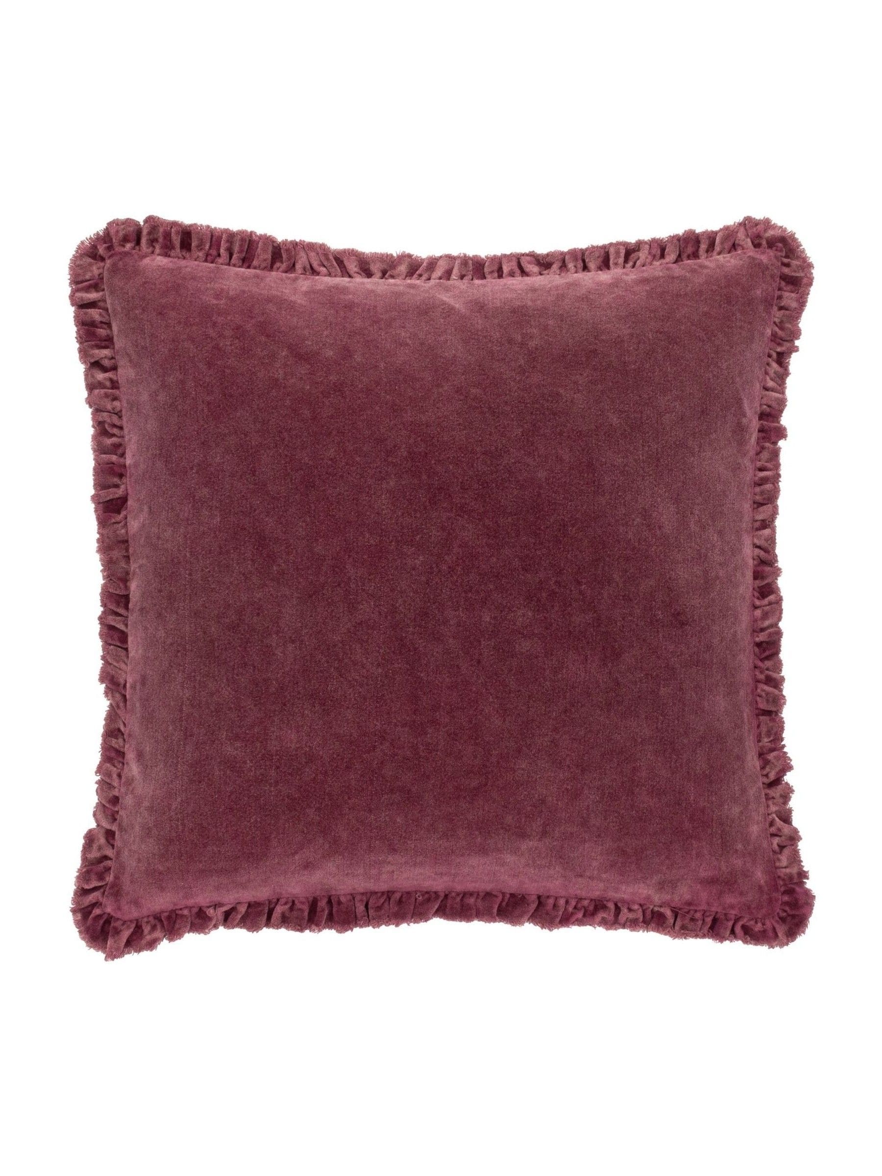 Yard Burnt Red Bertie Washed Cotton Velvet Cushion