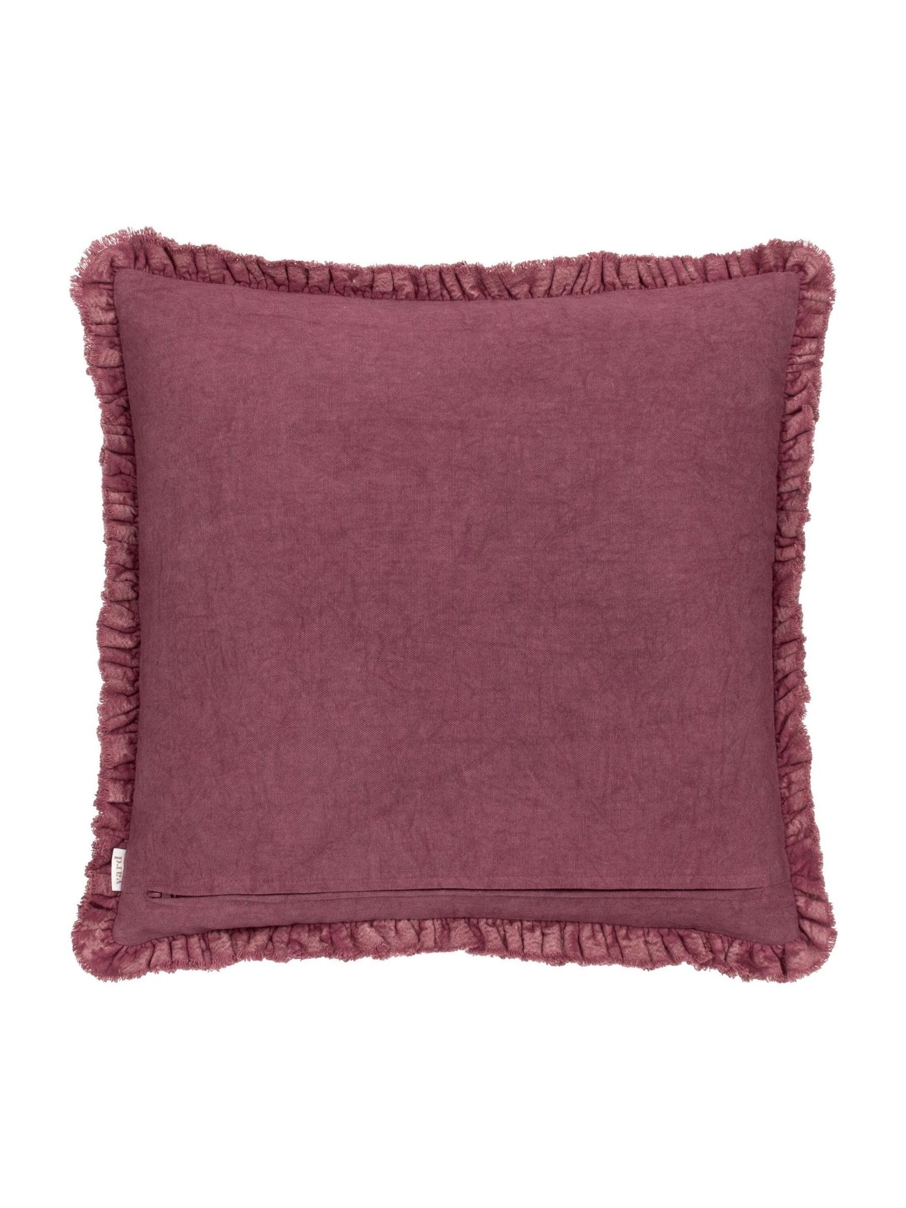 Yard Burnt Red Bertie Washed Cotton Velvet Cushion