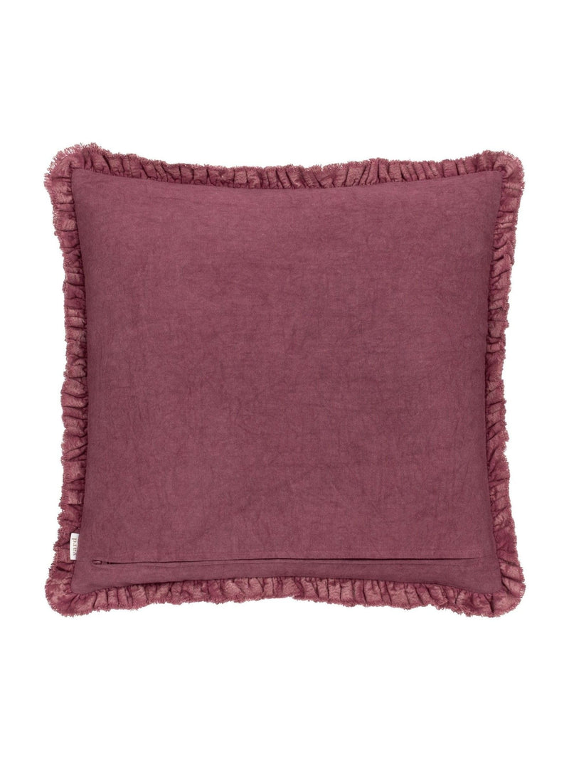 Yard Burnt Red Bertie Washed Cotton Velvet Cushion
