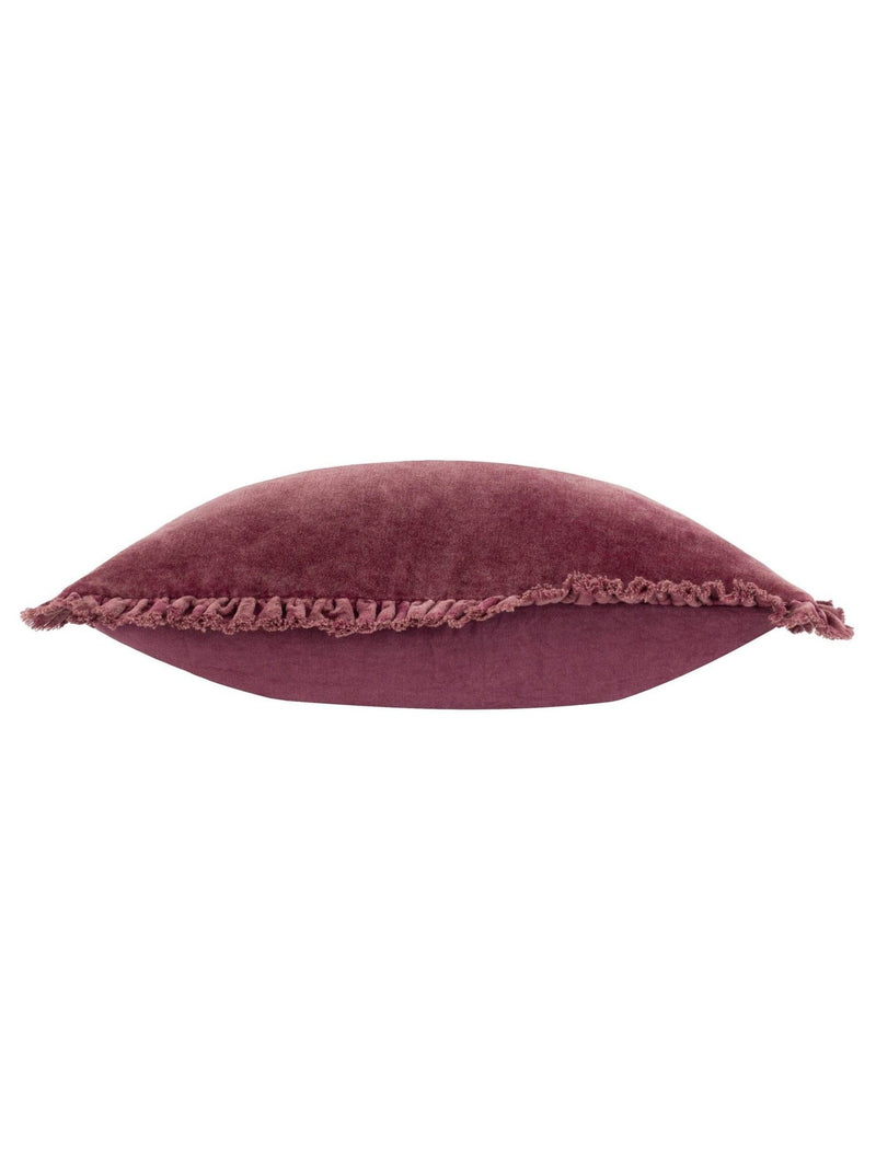 Yard Burnt Red Bertie Washed Cotton Velvet Cushion