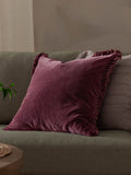 Yard Burnt Red Bertie Washed Cotton Velvet Cushion