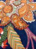 Wylder Royal Blue Georgia velvet piped cushion 45cm, imported from the UK