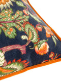 Wylder Royal Blue Georgia velvet piped cushion 45cm, imported from the UK