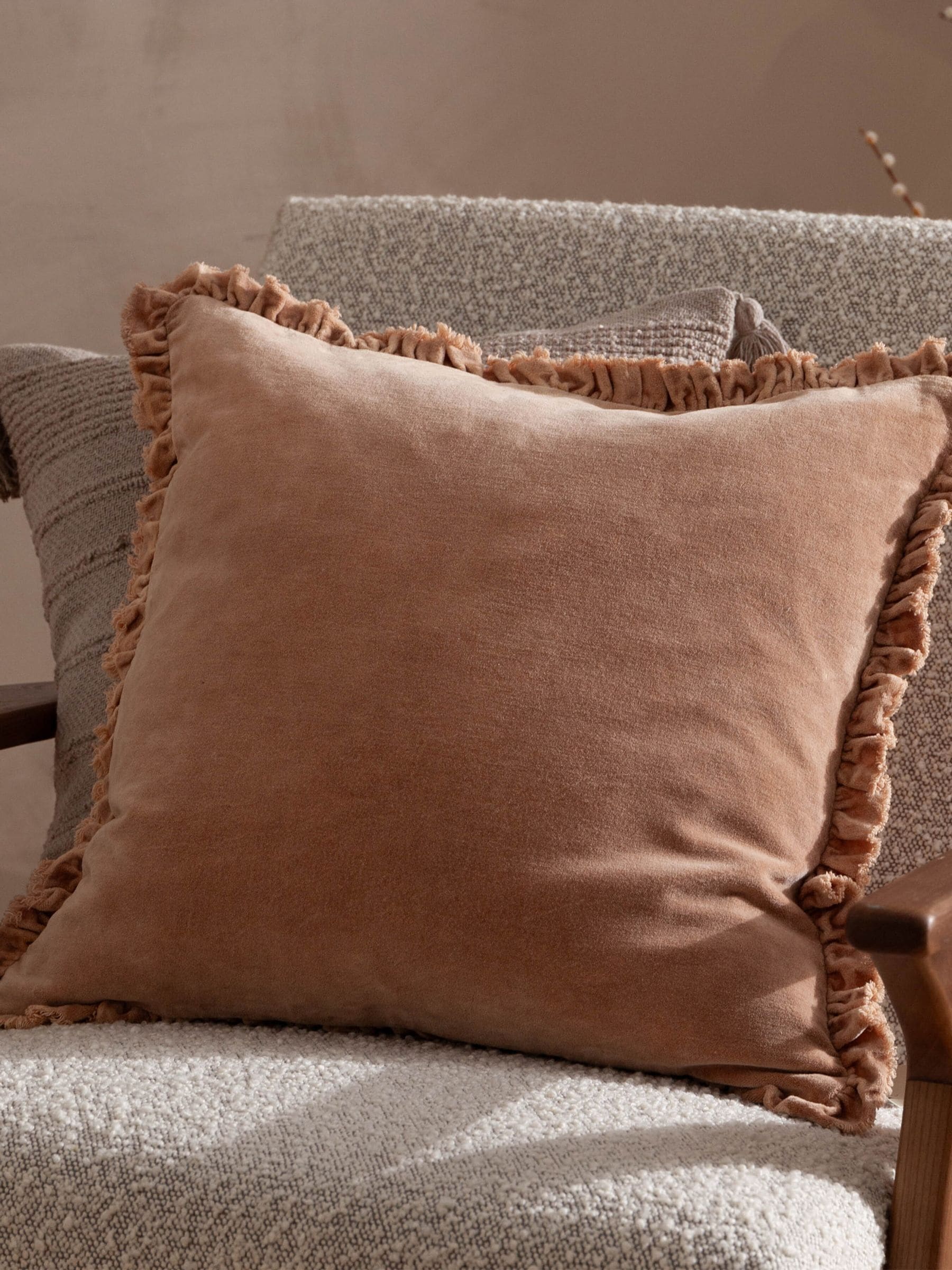 Yard Cashew Bertie Washed Cotton Velvet Cushion