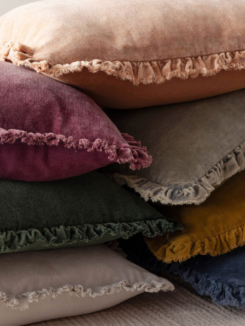 Yard Cashew Bertie Washed Cotton Velvet Cushion