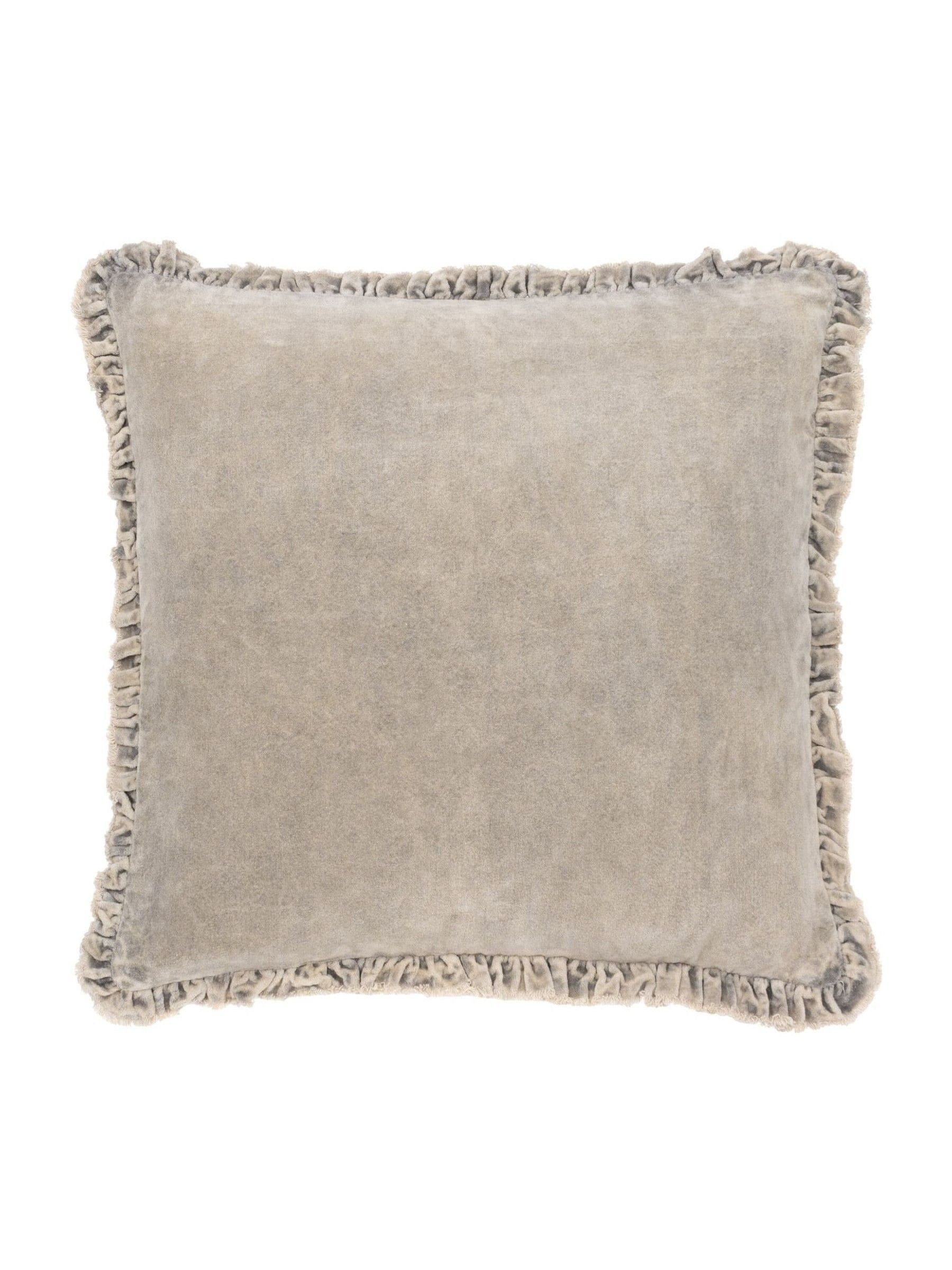 Yard Taupe Bertie Washed Cotton Velvet Cushion
