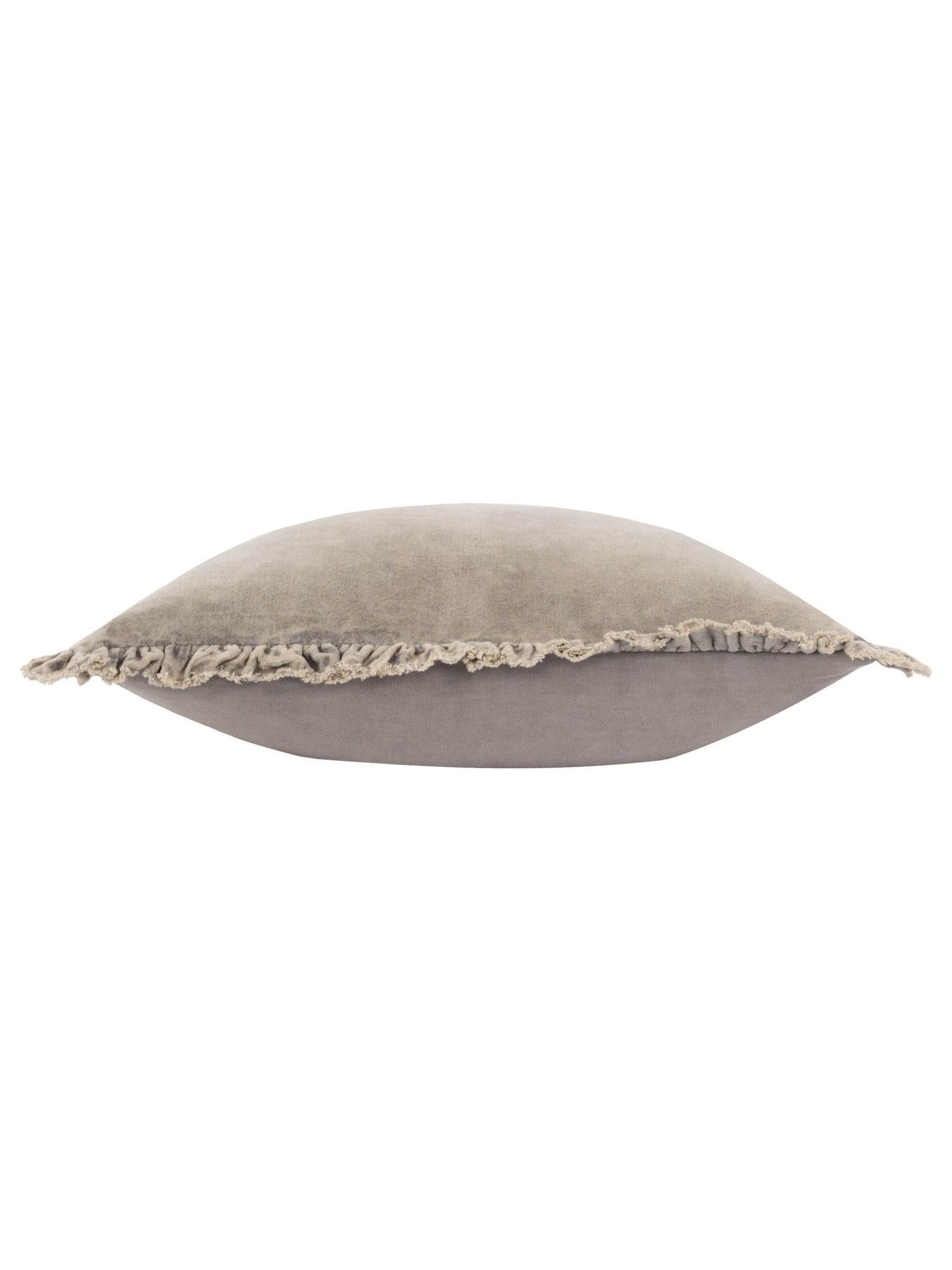 Yard Taupe Bertie Washed Cotton Velvet Cushion
