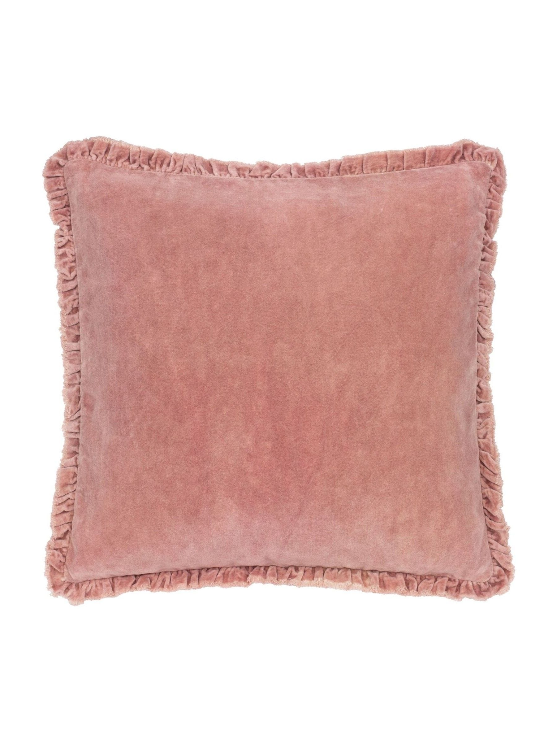 Yard Rosewood Pink Bertie Washed Cotton Velvet Cushion