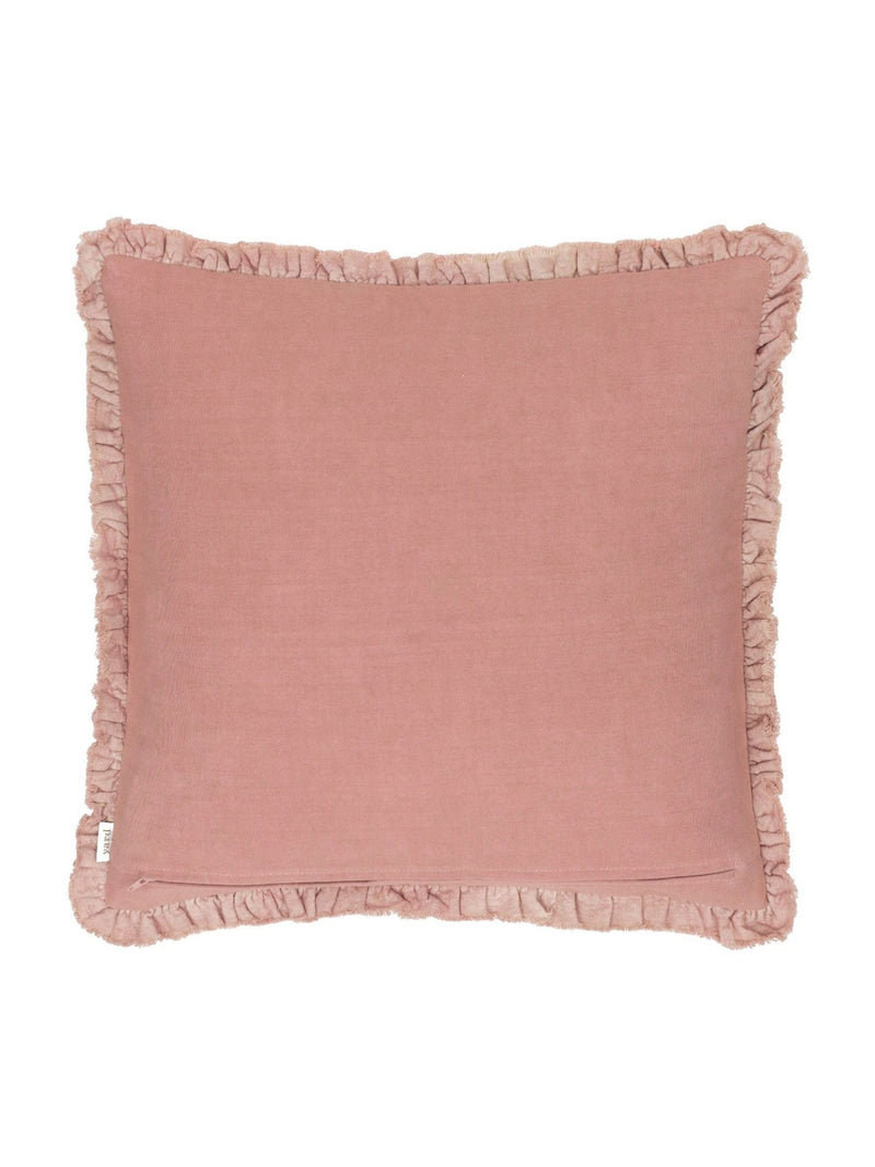Yard Rosewood Pink Bertie Washed Cotton Velvet Cushion