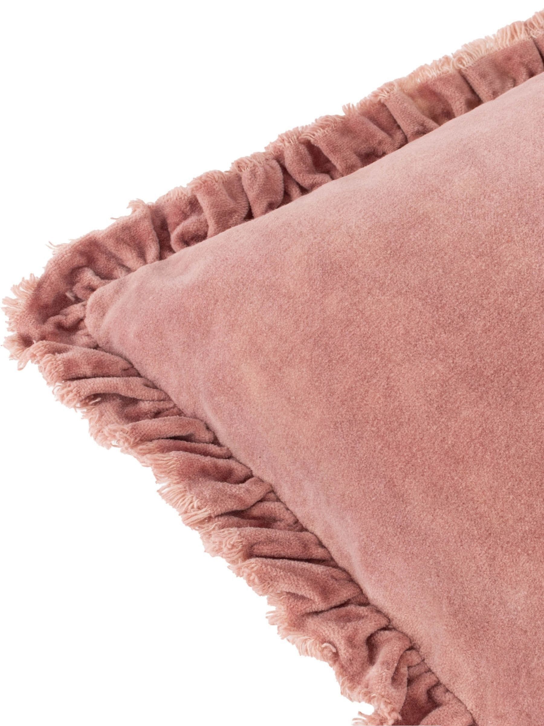 Yard Rosewood Pink Bertie Washed Cotton Velvet Cushion