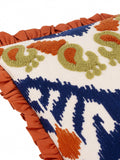 Paoletti embroidered ikat cushion 100% cotton, UK version