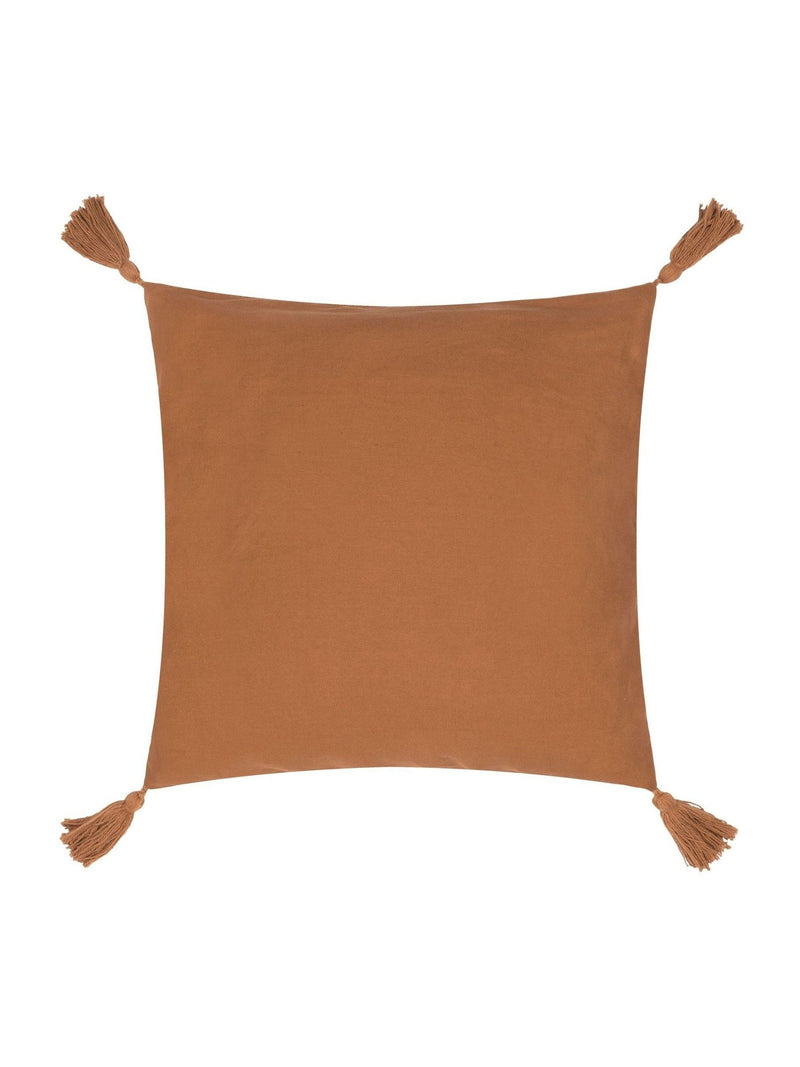 Yard Stone Larch woven tasselled cushion 45cm, imported from the UK