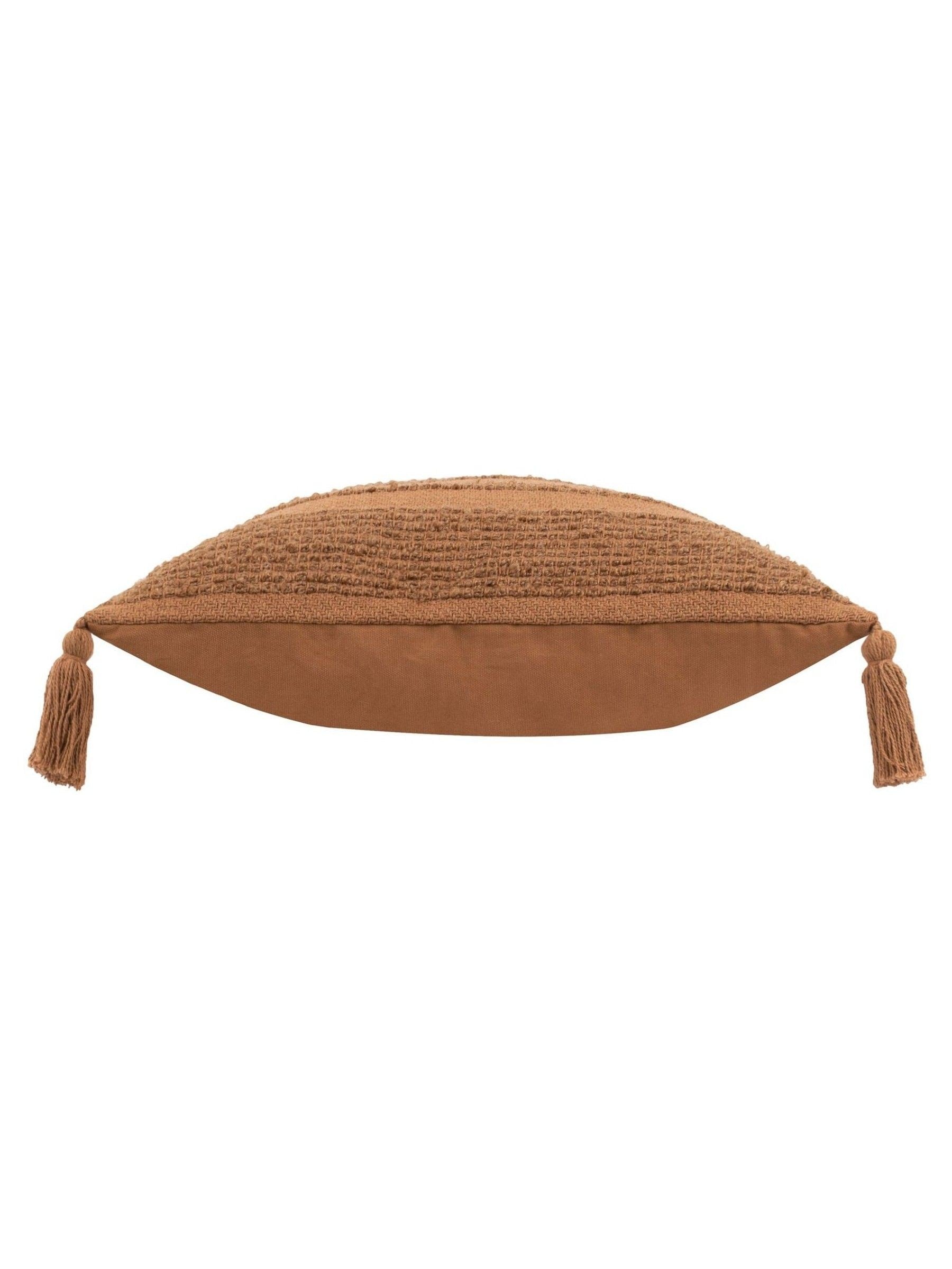 Yard Stone Larch woven tasselled cushion 45cm, imported from the UK