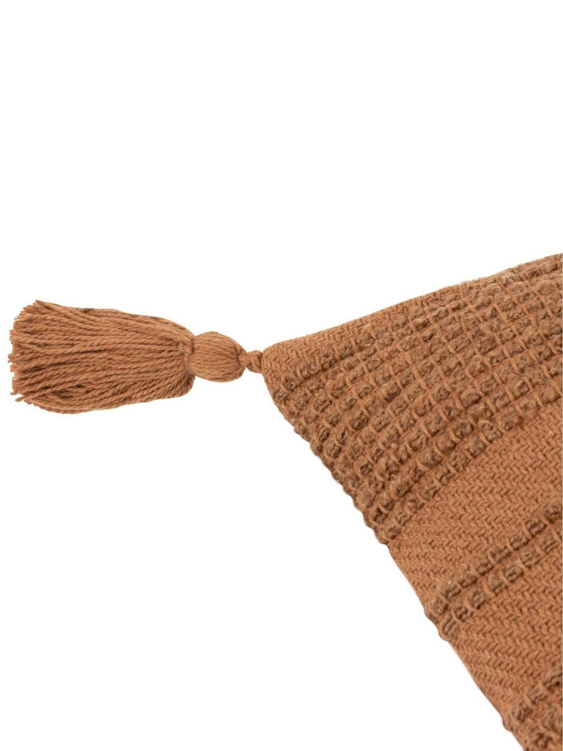 Yard Stone Larch woven tasselled cushion 45cm, imported from the UK