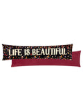 Furn multicolour Life Is Beautiful velvet draught excluder, imported from the UK