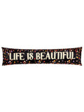 Furn multicolour Life Is Beautiful velvet draught excluder, imported from the UK