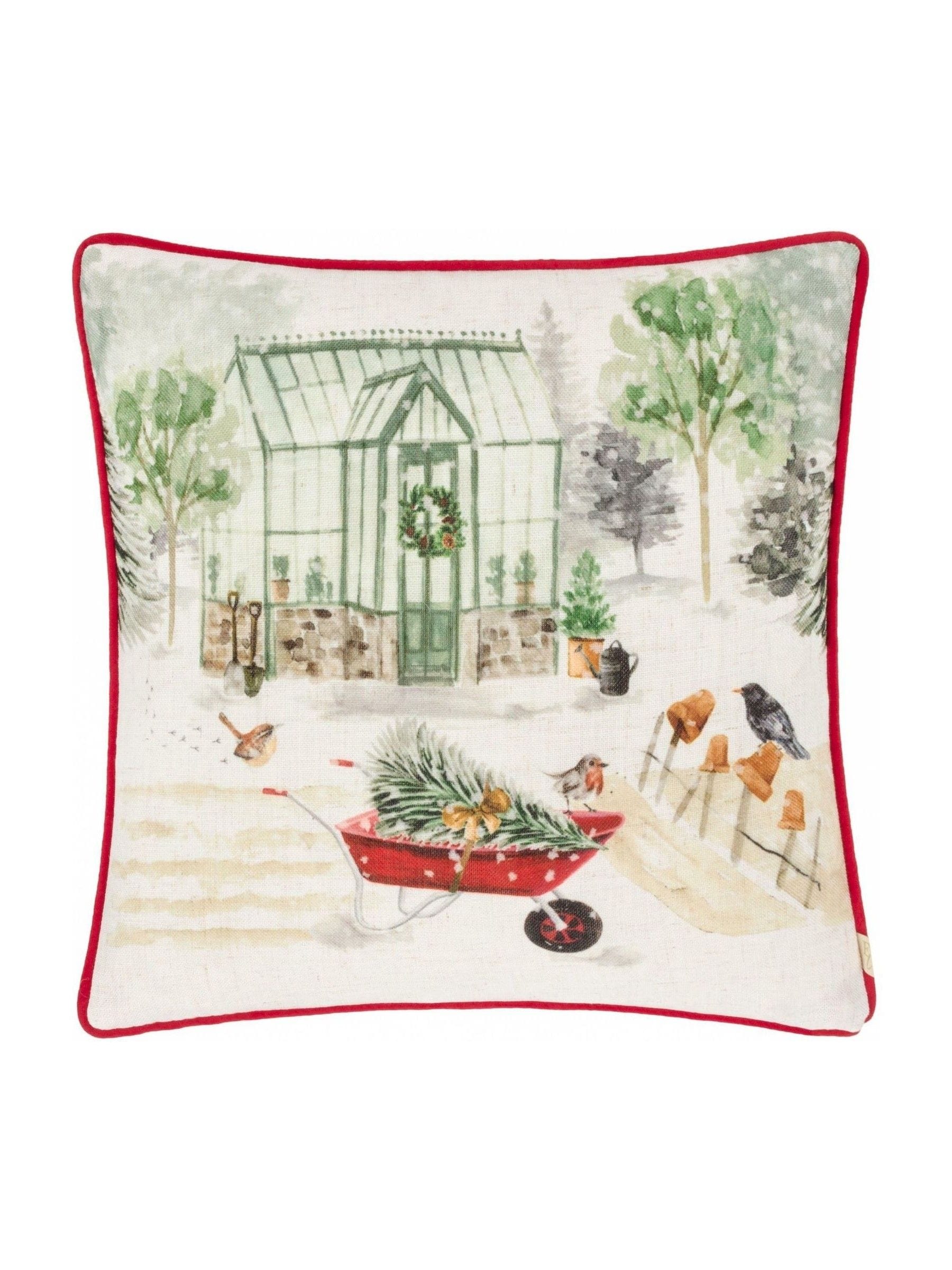 Evans Lichfield Christmas Winter Garden cushion 43cm - British product
