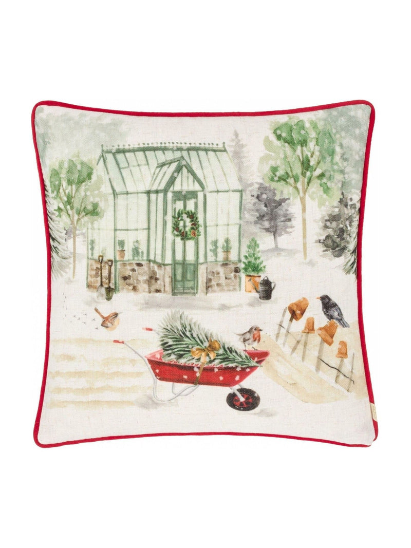Evans Lichfield Christmas Winter Garden cushion 43cm - British product