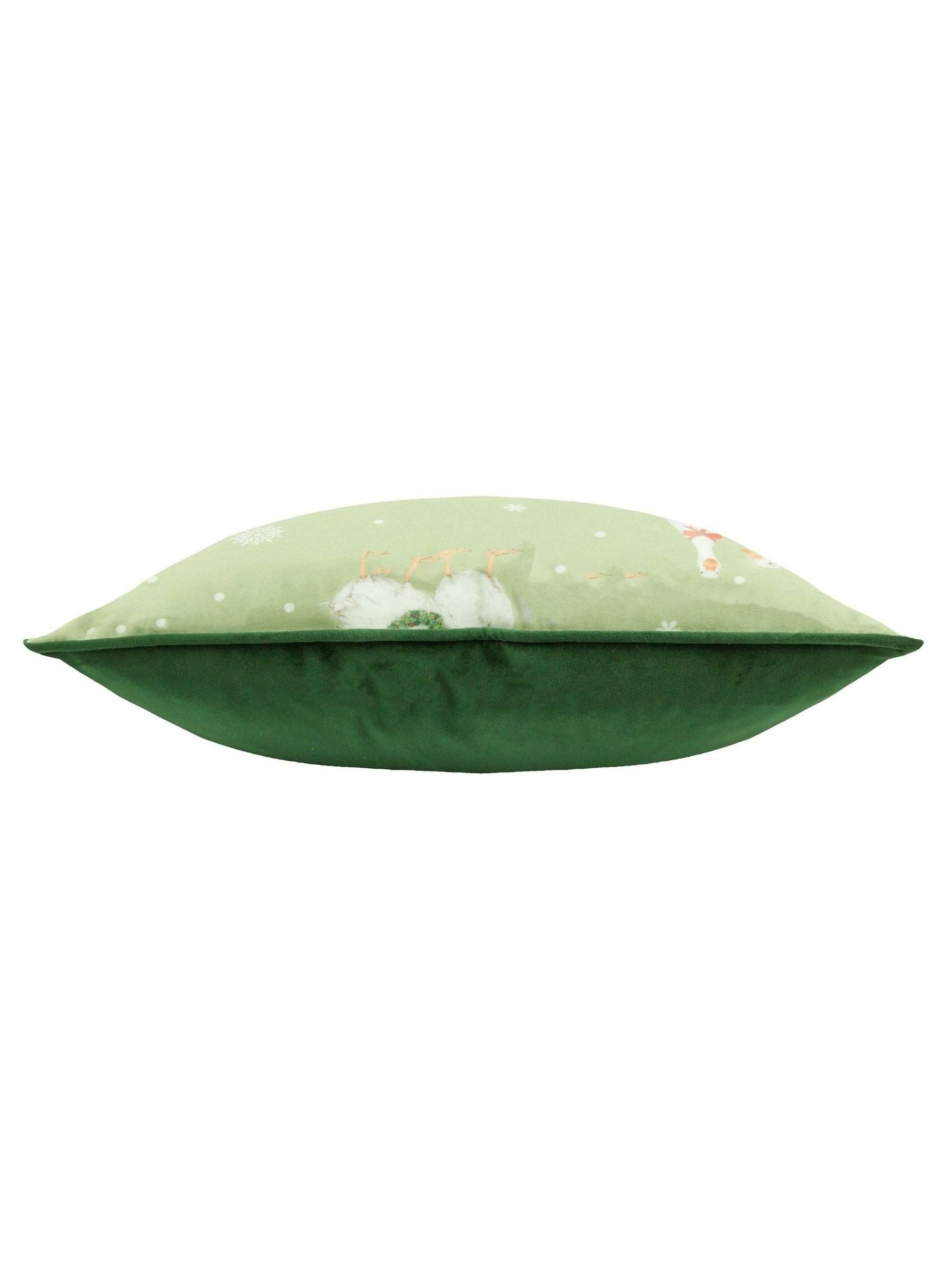 Evans Lichfield Christmas Winter Geese velvet cushion 43cm (British brand)