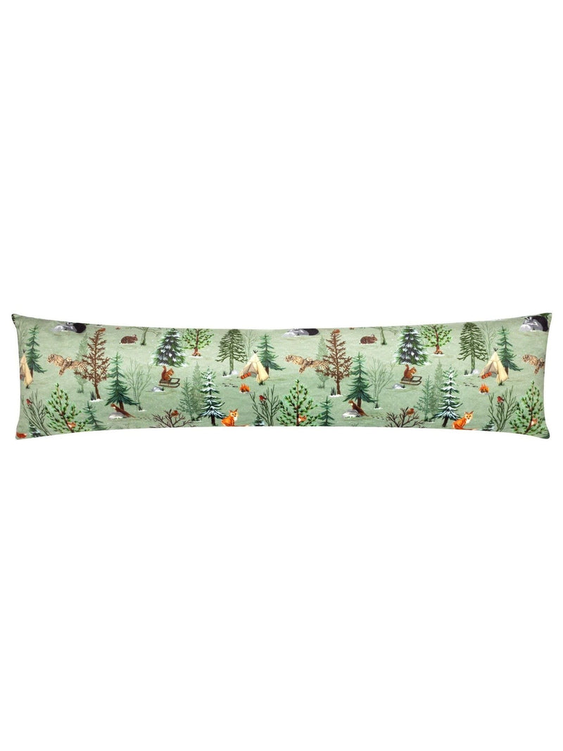 Furn Oak green lodge wood velvet draught excluder 92cm - British product