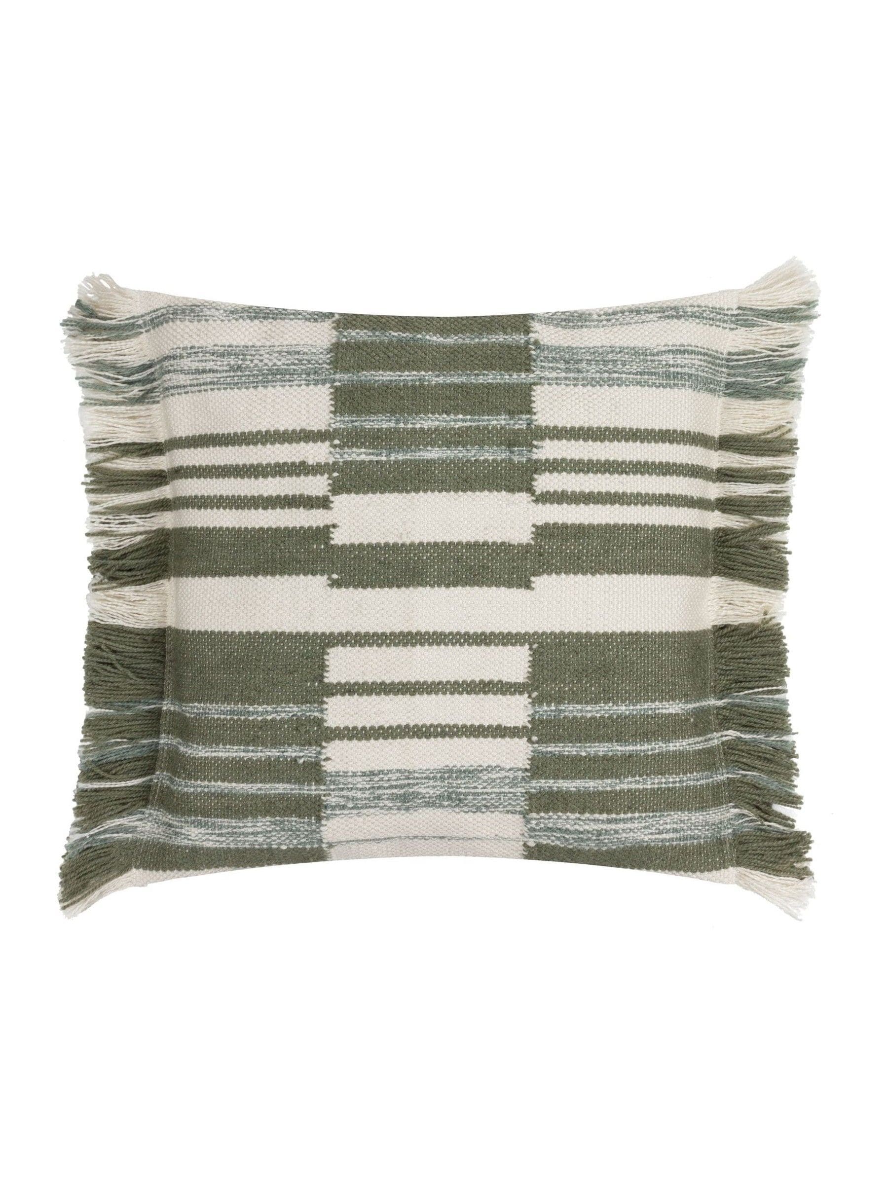Yard Sage Torode woven fringed cushion 45cm - British product