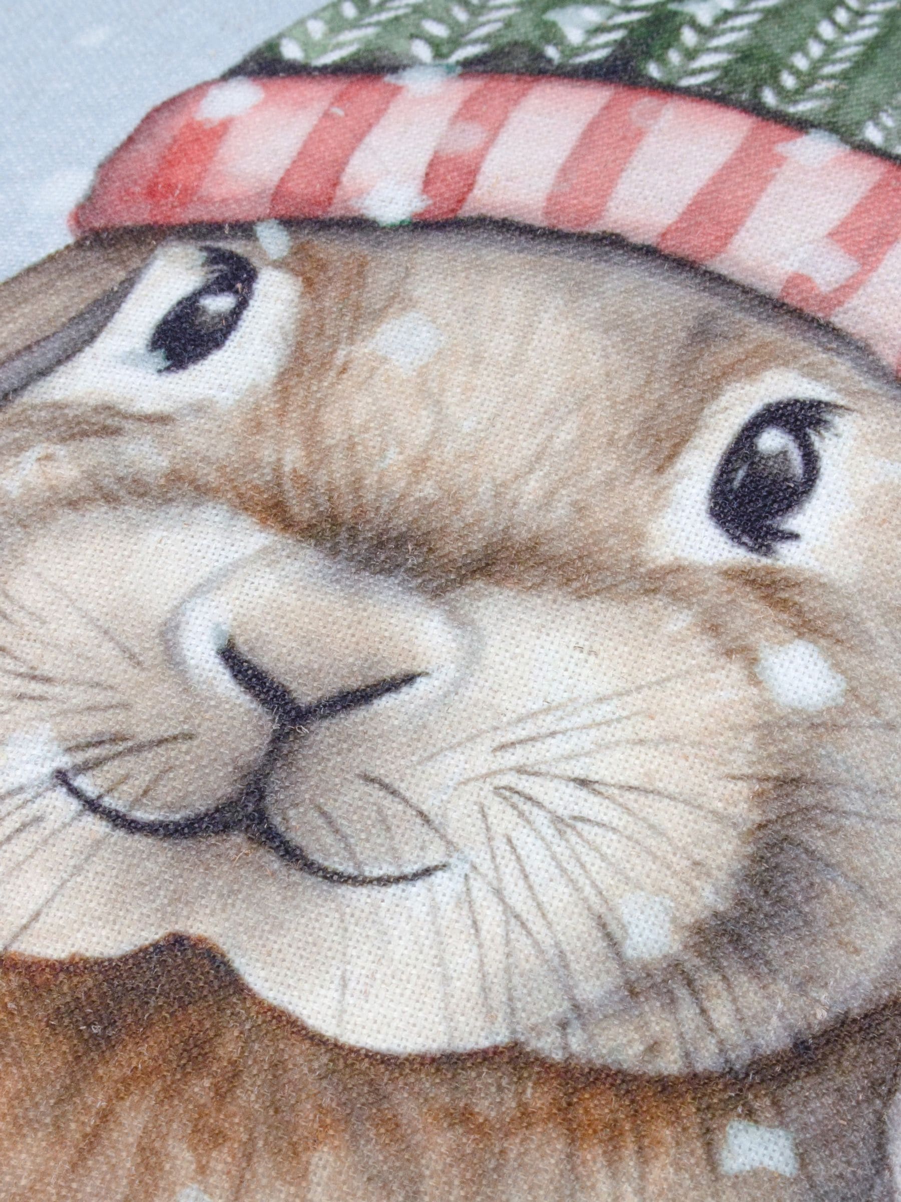 Evans Lichfield multicolour Christmas winter rabbit cushion, UK version