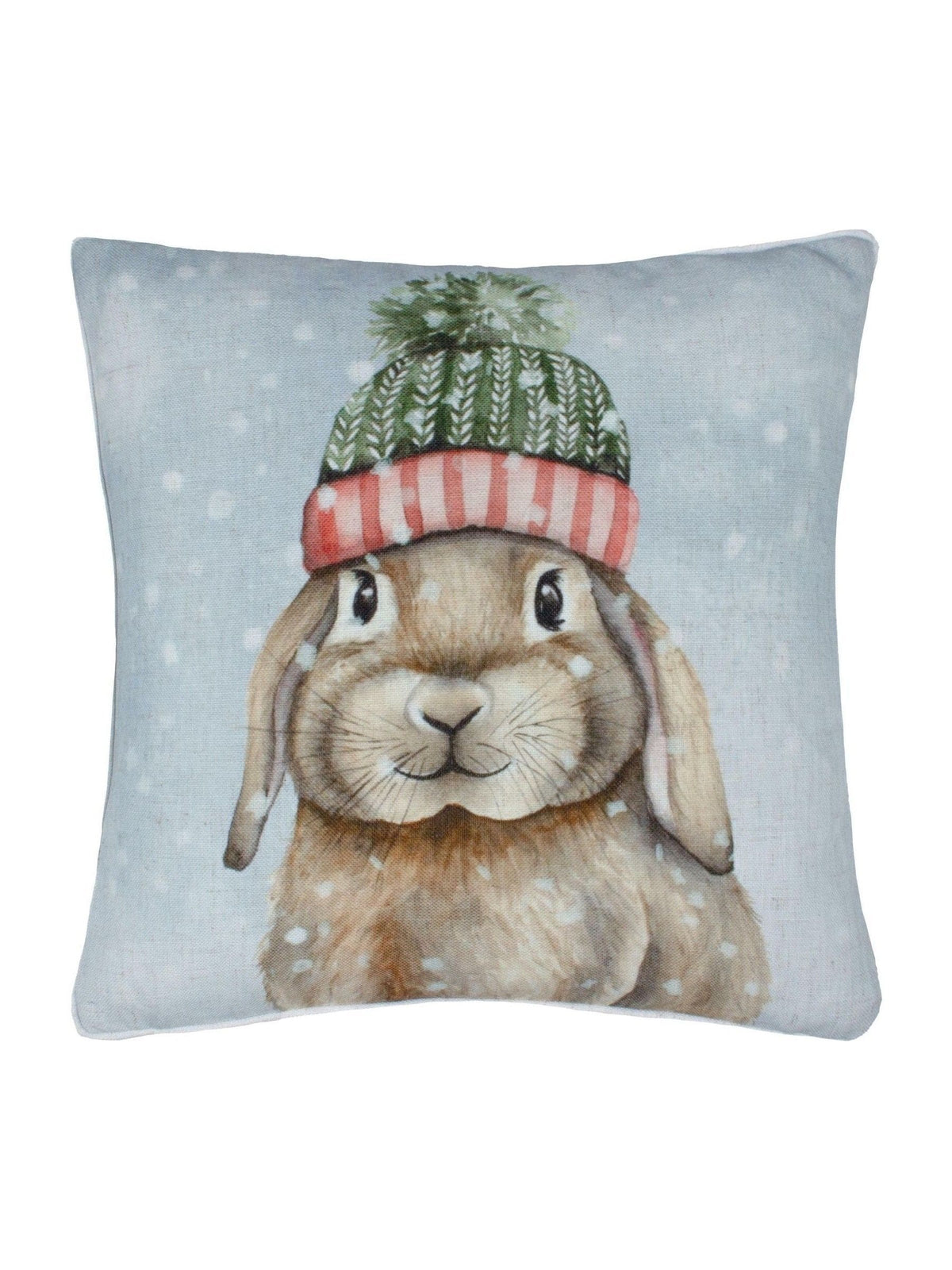 Evans Lichfield multicolour Christmas winter rabbit cushion, UK version