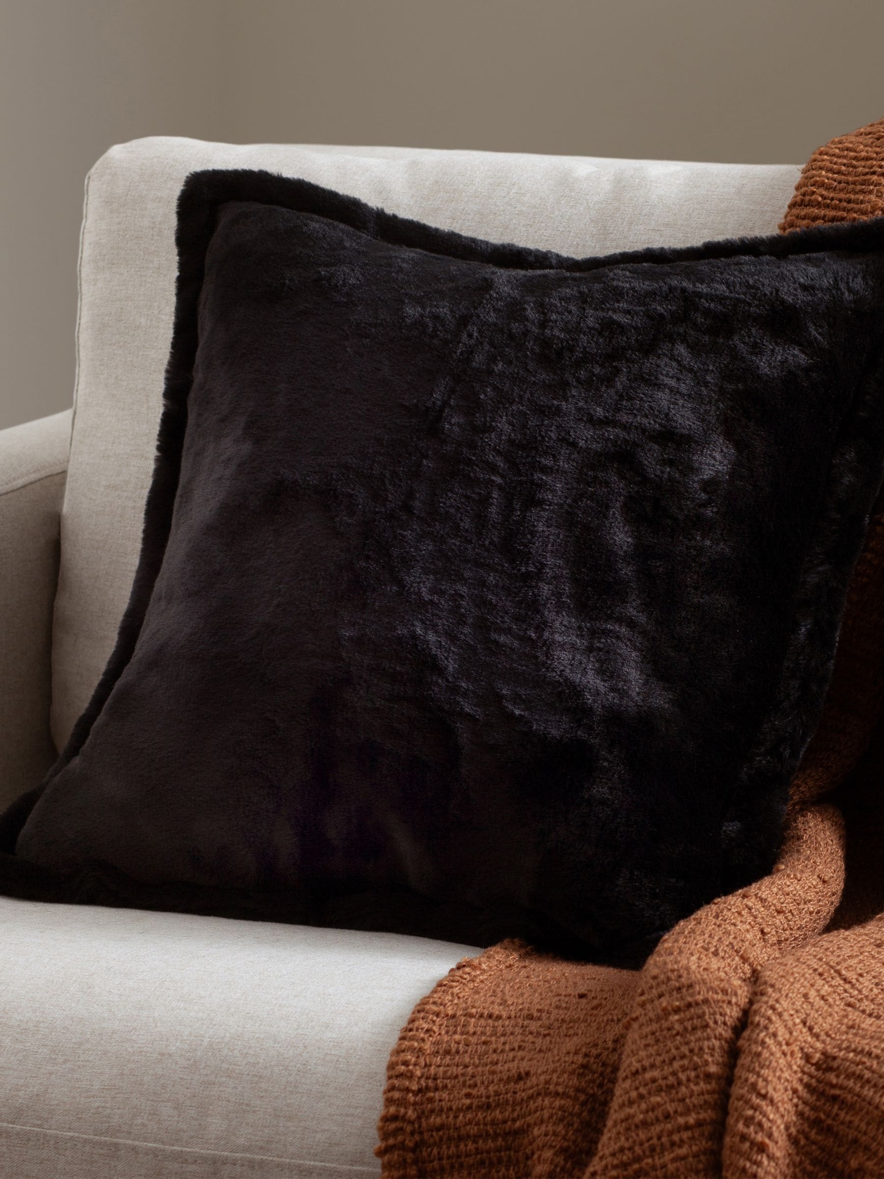 Furn Mulberry Pink Kallu Faux Fur Cushion 45x45cm