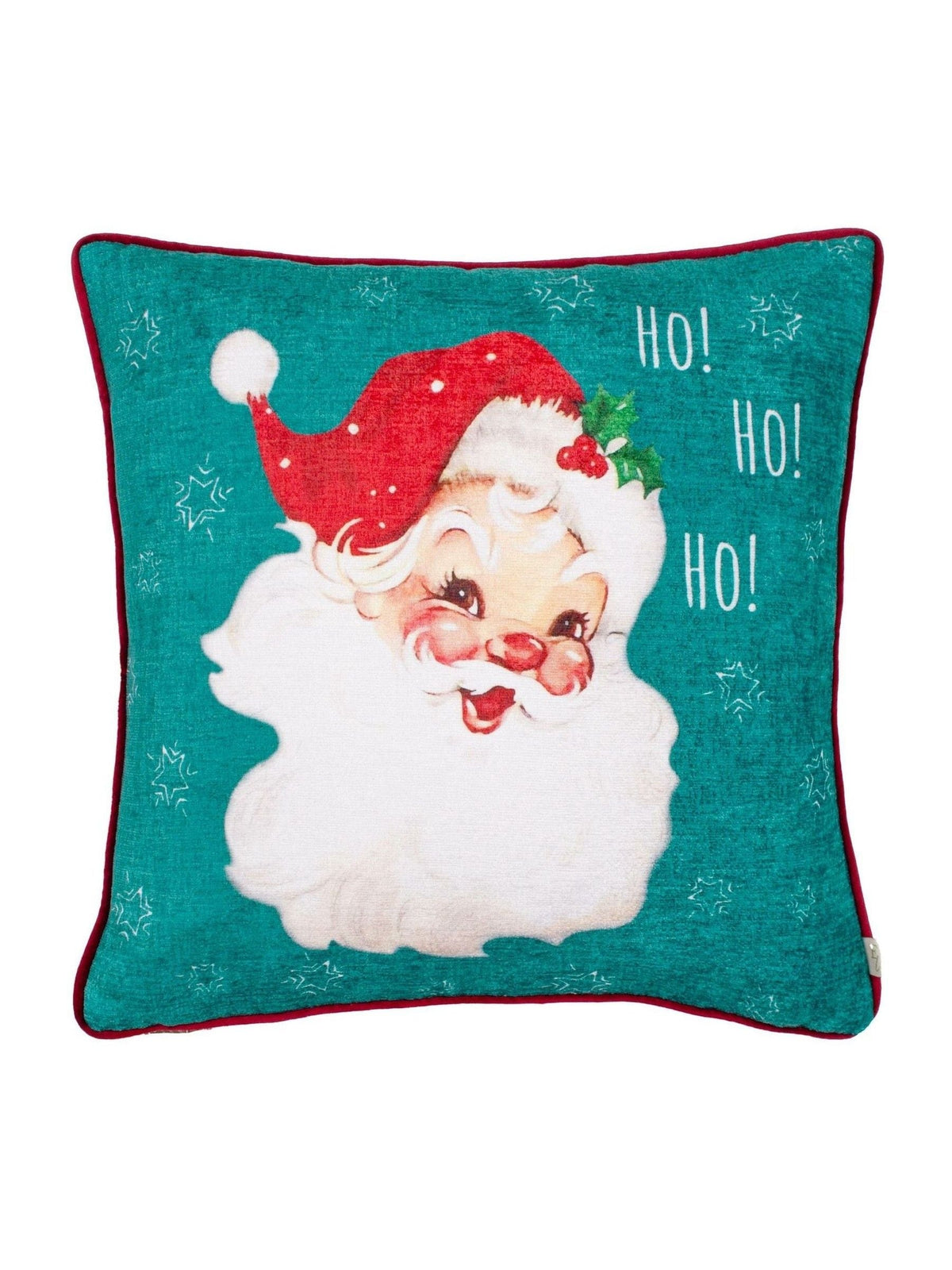 Evans Lichfield multicolour Christmas vintage Santa piped cushion - British product