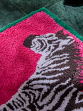 Pink Zebra 100% cotton bath mat with zebra design - British product