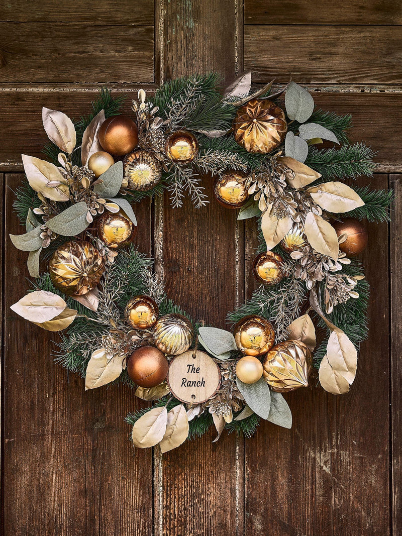 Personalised Metallic Magic Bauble Wreath by Dibor