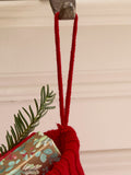 Dibor red cable knit Christmas stocking 50cm, imported from the UK