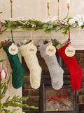 Dibor green cable knit Christmas stocking 50cm, imported from the UK